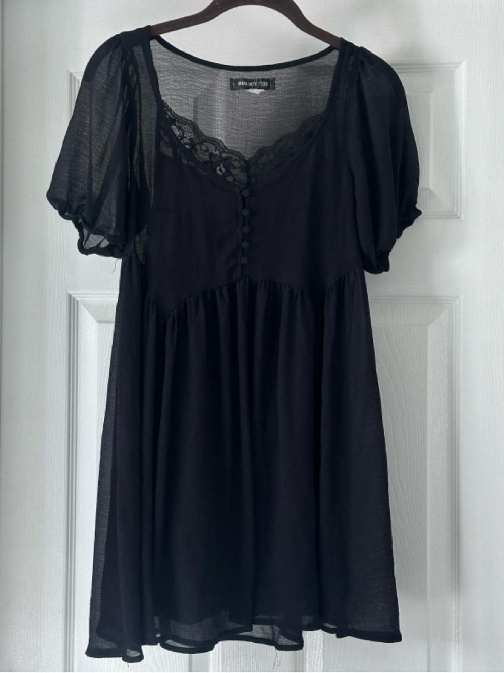 uo black cecilia babydoll dress